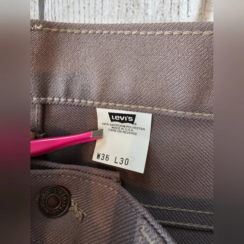 SOLD Levi's Men's Vintage Made In USA •Size 36x30• Brown Flared Trousers Slacks - Picture 7 of 12